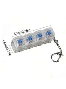 1pc Stress Relief Keychain, Fashionable Keyboard Cap Keychain - Novelty Desktop Accessory, Stress Relief, Made Of PVC/Acrylic/Metal, With Beads And Faux Pearl Trim, Lobster Clasp, Suitable For Hanging On Handbags And Backpacks - Multicolor - View 2