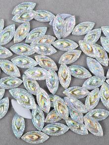 100 piezas/paquete, 7*15mm Piedras de Rhinestone de resina con forma de ojo de caballo, Rhinestones planos de colores AB, Rhinestones de resina de colores, Rhinestones AB para ropa, bolsos, zapatos DIY - 7*15 mm 100 piezas - Ver 14