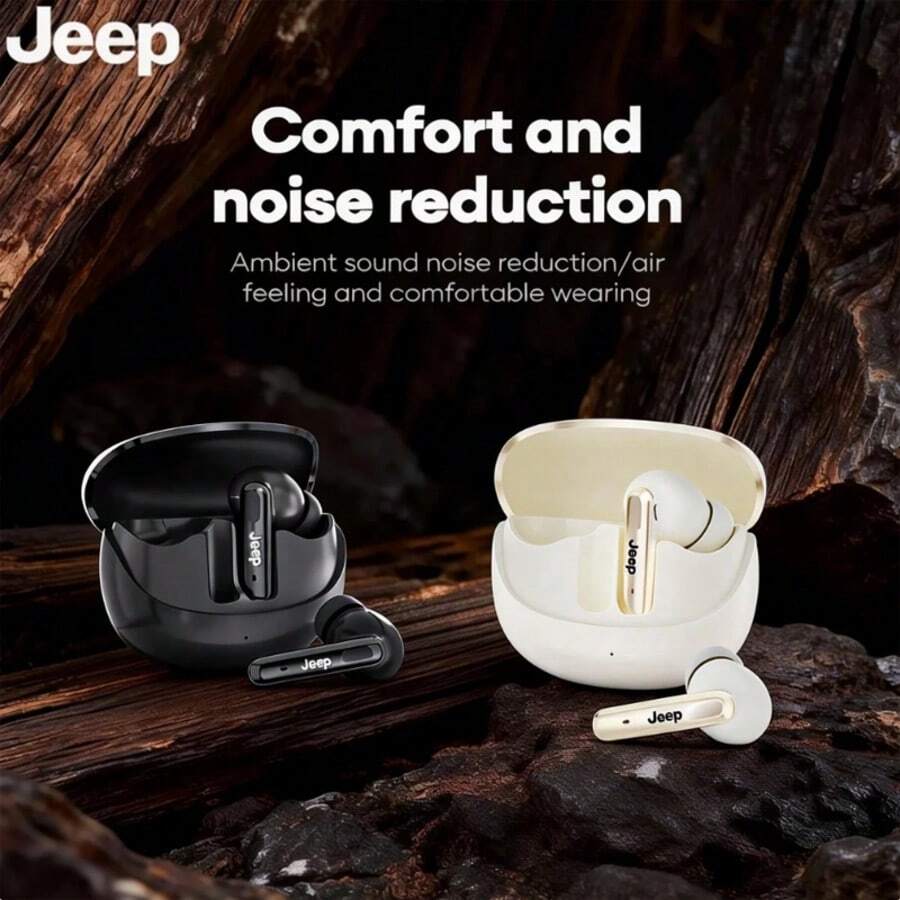 Jeep TWS 无线耳机，时尚外观，24 小时待机时间，高清环绕音频，高保真音质，降噪功能，佩戴舒适，触控操作，日常礼物之选。 - 查看 1