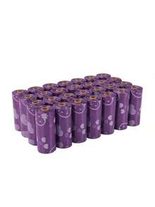 Purple Series Pet Waste Bags, Printed Dog Poop Bags, Outdoor Dog Walking Cleanup Bags - Multicolor - View 2