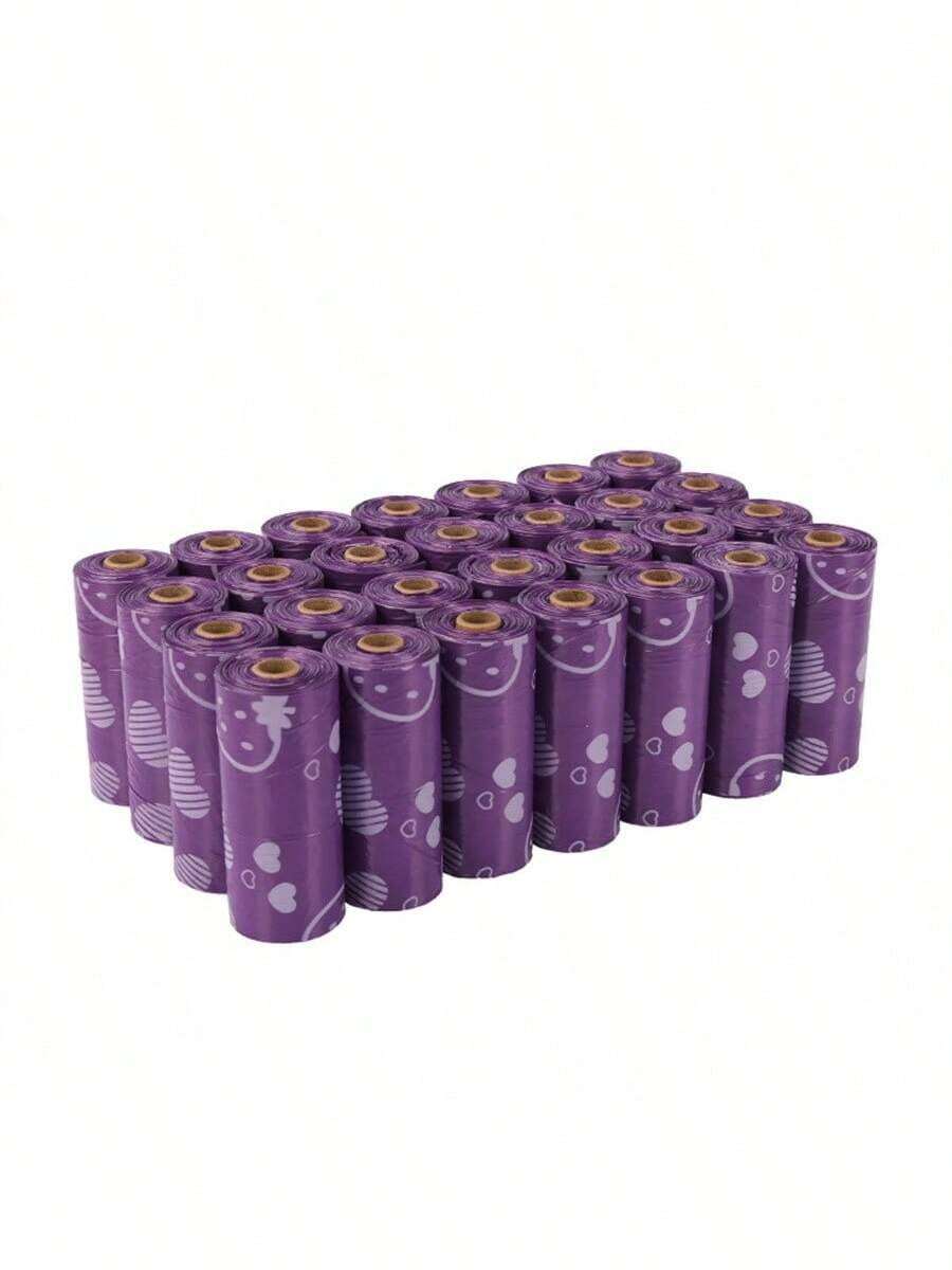 Purple Series Pet Waste Bags, Printed Dog Poop Bags, Outdoor Dog Walking Cleanup Bags