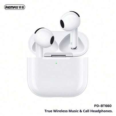 REMAX Second-Generation White Wireless Earphones, Featuring Lightweight Design And Lossless Sound Quality, Are Suitable For Self-Driving, In-Car Fitness, Sports, Daily Commuting, And General Use
