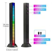 RGB LED Pickup Lights That Respond To Sound, Creating A Vibrant Atmosphere For Gaming, Parties, And Desktop Use. Voice-Activated Pickup Music Rhythm Lights, Ambient Light, For Car, Gaming Room Decorations - Music Lights - View 8
