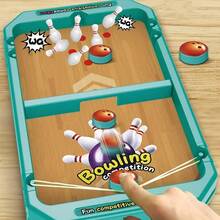 Conjunto de Jogos de Mesa 6 em 1: Futebol de Dedo, Mini Boliche, Arremesso de Basquete - Brinquedos de Jogos Interativos para Festa em Família - Multicolorido - Visão 4
