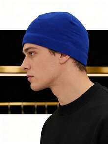 1pc Autumn And Winter Outdoor Fleece Hat, Shake Grain Fleece For Cold Insulation, Electric Bike Riding, Windproof Running, Sports, And Thick Fleece Hat - Multicolor - View 11