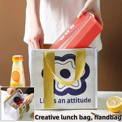 1pc/2pcs Multi-Functional Lunch Bag, Lunch Box Bag, Insulated Lunch Tote, Reusable Thermal Lunch Bag, Lunch Handbag, Picnic Bag, Outdoor Camping Bag, Food Storage Container Bag, Unisex Lunch Bag