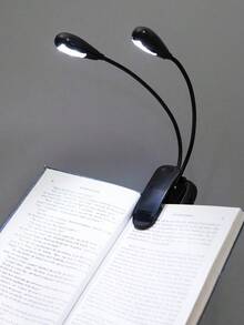 1 pezzo Lampada da lettura regolabile a 2 braccia con 4 LED - Lampada da scrivania portatile a batteria con braccio flessibile, ideale per viaggi e camera da letto, design elegante nero, lampada da comodino - Bicefalo - Visualizzare 12