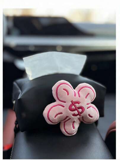 Flower Decor Car Tissue Box, Creative Armrest Storage Organizer, Car Tissue Holder, Holiday Gift