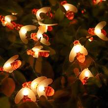 Solar Powered LED String Lights, 8 Modes Waterproof Outdoor Fairy Lights For Garden Patio Party Holiday Decor Warm White & Multi Color - Solar-powered Little Bee - View 5