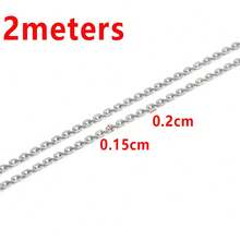 2m Stainless Steel Cross & O-Ring Lip Chain, Multi-Style Steel Color Stainless Steel Chain, Suitable For DIY Jewelry Making Bracelets Necklaces Accessories - 2 Meters - View 18