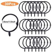 10pcs/30pcs/50pcs Roman Curtain Rings, Curtain Rings With Eyelets, 3.8cm/1.5inch Metal Curtain Rings, Hanging Rings And Curtain Hooks, No Need To Dismantle Curtain Track, Roman Pole, Easy Installation, Suitable For Living Room And Bedroom Curtains, Shower Curtain Hooks (Gold, Black, Silver) - Multicolor - View 18