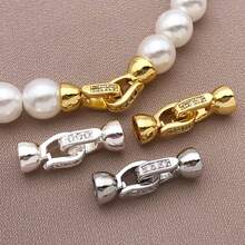 2个6x20毫米现代优雅镀铜18K金及厚银色和铂金首饰扣，镶嵌微型锆石，适用于DIY项链和手链——完美的情人节礼物 - 彩色 - 查看 7