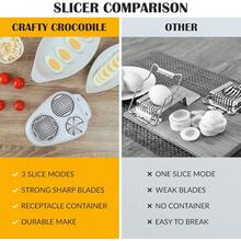 3-In-1 Creative Hard Boiled Egg Slicer, Kitchen Food Cutter, Vegetable & Fruit Manual Slicer, Household Kitchen Tool - White - View 4