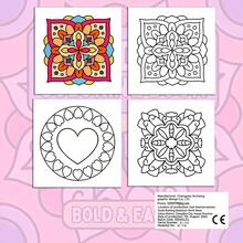 Sách tô màu Mandala, chứa các mẫu nghệ thuật vẽ đường nét Mandala đối xứng, các đường nét dày và rõ ràng, phù hợp cho người mới bắt đầu và mọi lứa tuổi, tính thẩm mỹ đối xứng có thể giúp giảm căng thẳng và mang lại hiệu quả chữa lành. - Sách tô màu - Xem 8