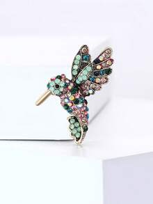 奢华水钻蜂鸟胸针 - 动物造型别针，适合女士休闲派对佩戴，也可作为珠宝配饰/朋友礼物或徽章装饰 - 蜂鳥 - 查看 14