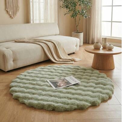 Thảm lông mềm mại, bông xốp màu xanh pastel hình tròn, thoải mái cho phòng ngủ, phòng khách, phòng học, phòng chơi trẻ em, trang trí phòng, phòng trẻ sơ sinh, thảm trải sàn, thảm phòng ngủ sang trọng, có thể giặt và chống trơn trượt, thảm dễ thương - Trang trí nhà cửa trong nhà quanh năm, lý tưởng cho sử dụng trong nhà, thảm phòng khách đơn giản sang trọng, thảm tròn, thảm chơi trẻ em, thảm phòng ngủ, thảm đầu giường, thảm lông giả, thảm phòng tắm, thảm trang trí, trang trí phòng ngủ, trang trí nhà cửa, trang trí phòng.