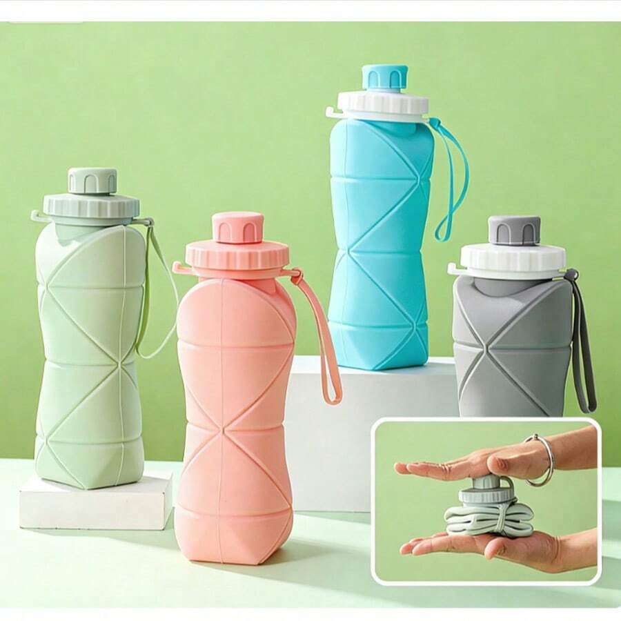 Silicone Collapsible Water Cup, Large Capacity Outdoor Travel Portable Sports Water Bottle, Heat Resistant, Creative Folding Cup - Nhiều màu - Xem 1