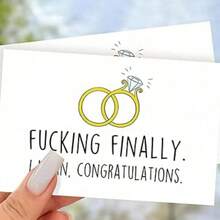 Wedding Congratulations Card With Gold Rings Design - Gold Wedding Rings - View 4