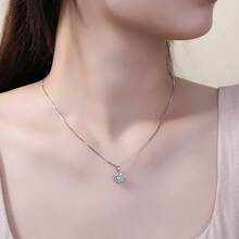 1pc Minimalist Hexagon Faux Diamond-Cut Pendant Necklace, Elegant Jewelry For Everyday Wear ... - Bạc - Xem 5