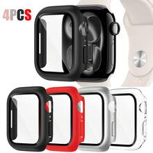 6pcs Or 4 Packs Or 2Pcs Pc + Tempered Glass All-In-One Watch Case, Anti-Drop Stylish Protective Cover, Compatible With Apple Watch Case 40/41/42/44/45/46/49mm, Compatible With Apple Watch Series Ultra/Se/11/10/9/8/7/6/5/4/3/2/1, Smart Watch Accessories Men Women - 4PCS - View 27