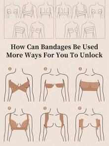 1pc High Elasticity Breathable Waterproof Trimmable Breast Petals, Invisible Adhesive Lift Nipple Covers Suitable For Backless, Strapless Wedding Dresses - Khaki - View 10