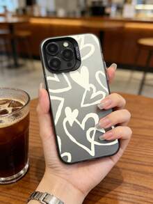 1 Asymmetric Heart-Shaped Design Phone Case, Compatible With IPhone 17 Pro Max/17 Pro/16 Pro Max/16 Pro/16/15 Pro Max/15 Pro/15/14 Pro Max/14/13 Pro Max/13 Pro/13/12 Pro Max/12 Pro/12/11 Compatible With Samsung's All Inclusive TPU Shock-Absorbing Soft Shell - Multicolor - View 2