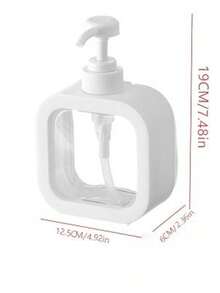 1pc White Transparent Pump Dispenser Bottle, Kitchen Dish Washing Liquid Pump Bottle, Bathroom Hand Soap Refillable Dispenser, Transparent View, Pump Dispense, Precise Dosage - Multicolor - View 8