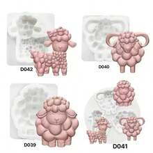 3D Sheep Silicone Mold, DIY Mini Lamb Resin, Clay, Plaster, Candle Decoration Accessory Mold - White - View 1