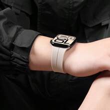 Magnetic Buckle Strap Compatible With Apple Watch Band Ultra 2 3 49mm 45 44 40 41 42mm-46mm Silicone Bracelet Ultra Series 10 7 6 3 8 9 Smart Watch Replacement Strap - Multicolor - View 7