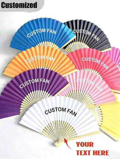Abanico personalizado con nombre/LOGO para boda, abanico clásico DIY, decoración personalizada de alta calidad, personalizado, elegante y exquisito, regalo único ideal para ella, novio, novia, papá, familia, mamá, amigos, mascotas, hijo, estudiantes, hija, empleados para aniversario, Día de San Valentín, Día de la Madre, cumpleaños, Día del Niño, graduación, boda, Día del Padre, inauguración de la casa, escuela, hogar, oficina