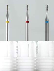 1 pieza Broca de taladro de uñas de alta eficiencia, material de carburo de tungsteno, estilo industrial, forma cónica cilíndrica, adecuada para salón de uñas y uso doméstico, herramientas para uñas, suministros de arte de uñas - Multicolor - Ver 1