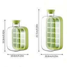 1pc Ice Cube Bottle, 2-In-1 No-Contact Press 18-Grid Ice Cube Mold, Snap Ice Cube Mold, Press Ice Tray Water Bottle Home Use Ice Cube Maker, Ice Maker, Silicone Water Bottle, Easy Press Ice Tray, Suitable For Freezer, Home & Outdoor Ice Cube Tray - Multicolor - View 3