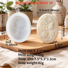 Vintage Butterfly & Flower Silicone Soap Molds - Intricate Carved Butterfly Design For Aromatherapy Soap & Candle Making - Butterfly - View 14