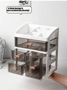 1个桌面抽屉式多层收纳盒，化妆品和护肤品收纳盒，桌面文具和书架 - 彩色 - 查看 2