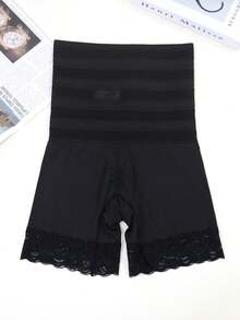 Women's Lace Shaping Leggings With Adjustable Front Buttons, Tight-Fitting Tummy Control Base Layer - Black - View 7