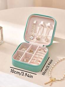 1 hộp đựng trang sức du lịch xách tay, hộp đựng trang sức bằng da PU, hộp đựng trang sức nhỏ gọn có khóa kéo, hộp đựng nhiều tầng đựng bông tai và nhẫn, hộp đựng mỹ phẩm trang điểm, giá trưng bày trang sức, hộp đựng nước hoa, chất liệu chống thấm nước và chống oxy hóa để bảo vệ nhẫn, bông tai và dây chuyền, quà tặng ngày lễ, quà tặng cho nữ, thích hợp làm quà tặng cho giáo viên. - nhiều màu - Xem 5