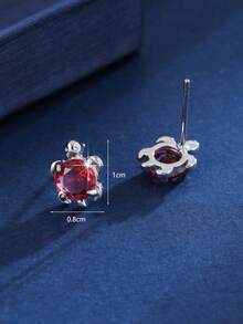 一对优雅可爱的治愈系海龟耳钉，做工精致，百搭通勤耳环 - 耳環 - 查看 8