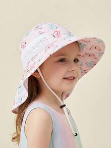 1-2岁/3-5岁/6-10岁儿童户外防晒帽，透气面罩遮阳帽，可拆卸渔夫帽，夏季保暖 - 1PC - 查看 23