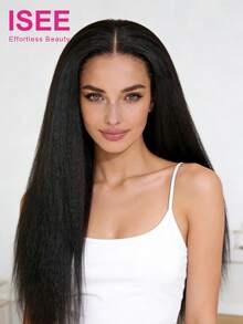 ISEE Hair Kinky Straight Wear Go Glueless Wigs 9*6 Transparent Lace Wig 16-28 Inch 180% Density High Density Pre-Plucked & Pre-Cut Lace Stylish Wig Pre-Bleached Mini Knots Unprocessed Human Virgin Hair Natural Looking Versatile Style 100% Human Hair Wig Vacay Vibes Active Energy Travel Essential Holiday Outfits Bridesmaid Gifts Accessories Women Free Shipping Artistic Elegance Active Energy Casual Everyday Romantic Getaway Edgy And Clean Cut Wig Perfect For Citylife - SNatural - View 1