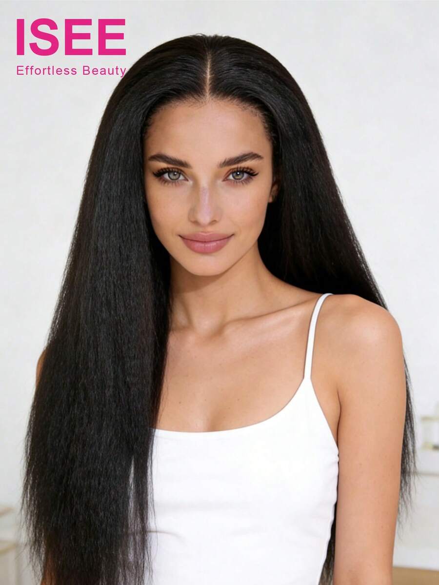ISEE Hair Kinky Straight Wear Go Glueless Wigs 9*6 Transparent Lace Wig 16-28 Inch 180% Density High Density Pre-Plucked & Pre-Cut Lace Stylish Wig Pre-Bleached Mini Knots Unprocessed Human Virgin Hair Natural Looking Versatile Style 100% Human Hair Wig Vacay Vibes Active Energy Travel Essential Holiday Outfits Bridesmaid Gifts Accessories Women Free Shipping Artistic Elegance Active Energy Casual Everyday Romantic Getaway Edgy And Clean Cut Wig Perfect For Citylife - SNatural - View 1