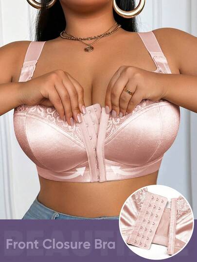 MEIYATING Plus Size Women Lace Wireless Bra, Sexy Lingerie Lift And Support