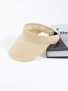Mũ chống nắng nữ, mũ đi biển, mũ chống nắng bằng sợi raffia, mũ rơm vành rộng buộc tóc đuôi ngựa - nhiều màu - Xem 11