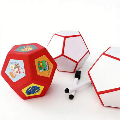 hoojojo 1 st 12-sidiga tärningar, röda, klistermärkestärningar, inlärningstärningar, aktivitetstärningar, speltärningar, pedagogiska tärningar, gör-det-själv-tärningar, digitala tärningar, bordsspelstillbehör, interaktiva rekvisita, undervisningsverktyg, lämplig för klassrum, familj, fest, sällskapsspel