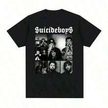 Suicideboy Era Tour Graphics Print T-Shirts For Men Harajuku Hip Hop Rock Style T Shirts Unisex Fashion Oversized Street T Shirt Tee Comfortable Comfortable - Black - View 7