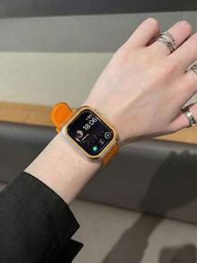 1条时尚运动橙色透明硅胶表带，兼容 49mm、46mm、45mm、44mm、42mm、41mm、40mm、38mm，橙色透明硅胶表带，兼容 Series 11、SE3、10、9、8、7、6、5、4、3、2、1、Ultra3/2/1，时尚智能手表表带，适用于49mm、46mm、45mm、44mm、42mm、41mm、40mm、38mm表盘。 - 橘色 - 查看 6