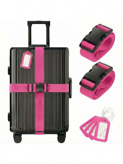Luggage Straps And Luggage Tags, Anti-Theft Reinforced Luggage Belts, Travel Essential, Multiple Colors Available
