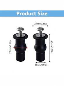 2/4pcs Stainless Steel Universal Toilet Seat Hinges Bolt Set, Includes Expansion Rubber Nuts And Blind Hole Threaded Inserts, Top Mount Hardware Replacement Kit - A - View 2