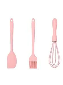 3pcs Heat-Resistant Silicone Baking Set, Including Spatula, Basting Brush, And Hand Whisk, Suitable For Home Baking - Multicolor - View 15