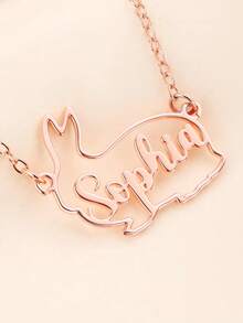 Collar de conejo personalizado con nombre, colgante de conejo lindo, collar de la suerte exquisito, adecuado como regalo de Pascua para amantes de los animales - Conejo multicolor - Ver 4