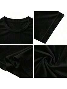 1 Piece Unisex Funny Blippis T-Shirt For Children's Birthdays, Family, For Mom, Lover, 180g, 100% Cotton, All Patterns Are Printed. Unisex. - Black - View 3